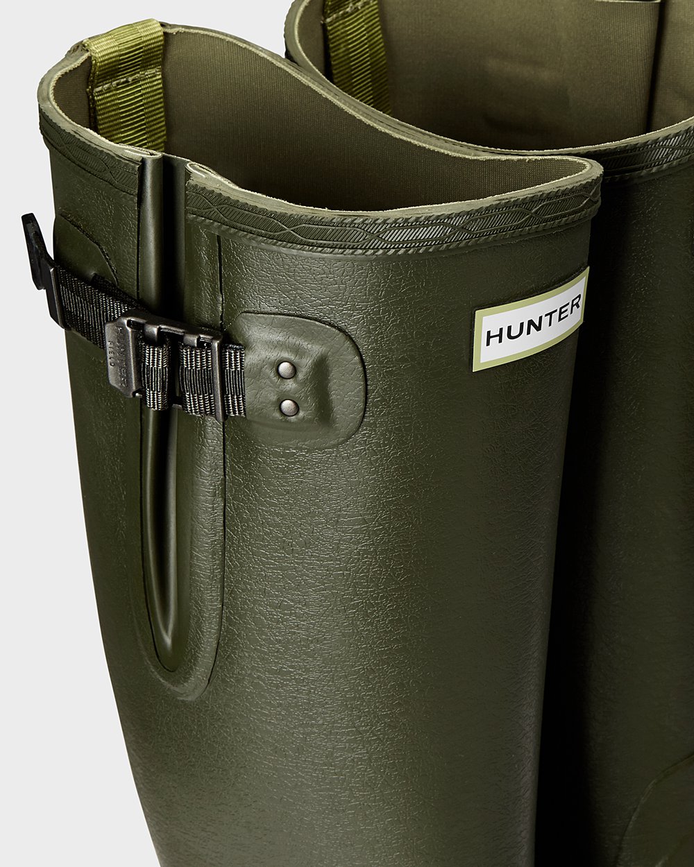 Hunter Balmoral Side Adjustable Tall Rain Boots - Shop Mens Dark Olive - DABHPU035